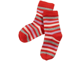 Kinder Socken rot-geringelt