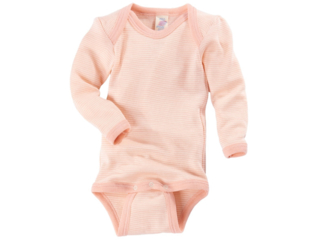 Baby Body Langarm lachs-geringelt