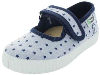 Kinder Schuhe Ballerinas mit Klettverschluss navy Stern