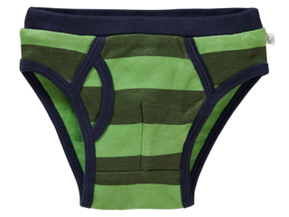 Jungen Slip Bio-Baumwolle Blockstreifen Grün