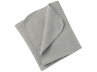 Babydecke mit Muschelkante Bio-Schurwolle Fleece melange-hellgrau