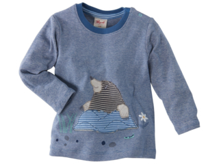 Baby und Kinder Langarmshirt "Maulwurf" blau-melange