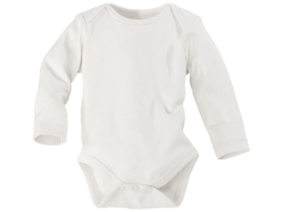 Baby Langarmbody Bio-Baumwolle off white