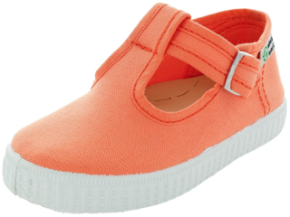 Kinder Schuhe Ballerinas mit Riemchen und Druckknopf orange