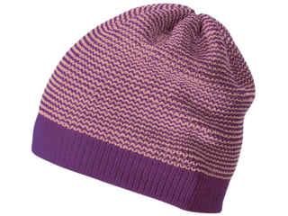 Baby Mütze Beanie melange-pflaume