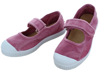 Kinder Schuhe Ballerinas mit Kappe und Klettverschluss rosa
