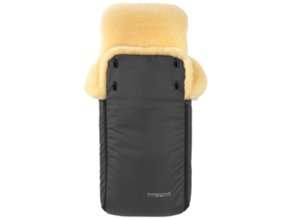 Fußsack Kinderwagen Merino Lammfell "Luxus" grau