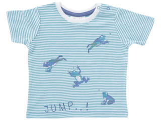 Baby und Kinder T-Shirt seegrün-geringelt