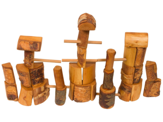 Holzbauklötze, natur