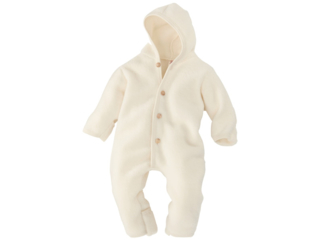 Kapuzenoverall, kbT-Wollfleece weiß