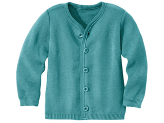Kinder Strickjacke Merinowolle (kbT) lagoon