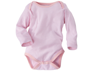 Baby Langarmbody Bio-Baumwolle rose-weiß gestreift