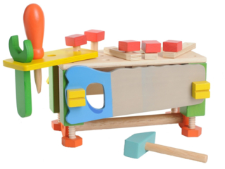 Werkzeugkasten Werkbank für Kinder aus Holz 25-teilig