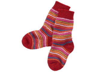Kinder Socken Schurwolle Rainbow mohn