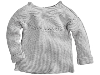 Kinder Pullover Bio-Baumwolle Strick hellgrau melange