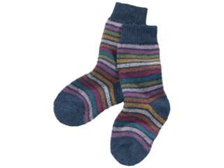 Kinder Socken Schurwolle Rainbow blue