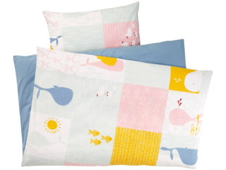 Kinderbettwäsche Bio-Baumwolle Patchwork Wal