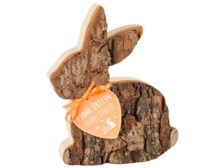 Großer Osterhase mit Rinde, liegend, 12,5cm