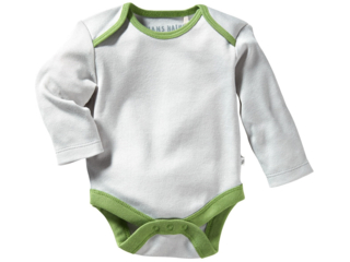 Baby Langarmbody Bio-Baumwolle grau