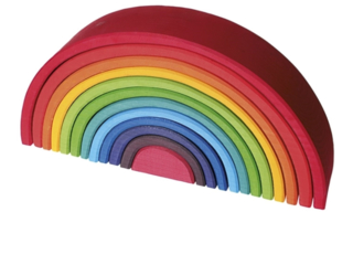 Großer Regenbogen aus Lindenholz, 12-teilig, bunt lasiert