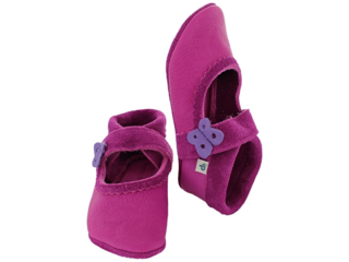 Baby und Kinder Hausschuhe Krabbelschuhe Ecopell Leder purpur