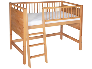 Hochbett "Tim" 3-in-1, Buche massiv, bio geölt