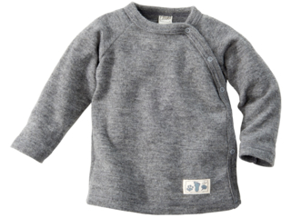 Baby Jacke Bio-Merinowolle (kbT) Seide melange-grau