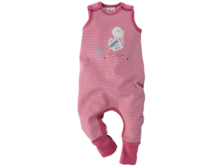 Baby Strampler "Küken" rot-geringelt