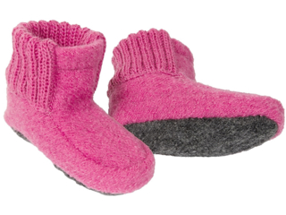 Kinder Hüttenschuhe Hausschuhe "Bastian" fuchsia