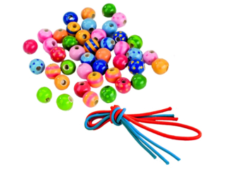 Kinder Holzperlen Set 47-teilig