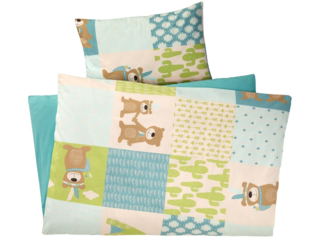 Kinderbettwäsche Bio-Baumwolle Patchwork Bär