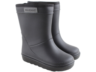 Kinder Gummistiefel mit Schurwoll-Fell anthrazit