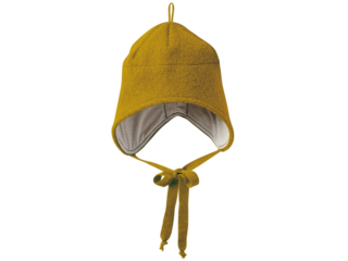 Baby und Kinder Mütze, Merino-Wollwalk (kbT) gold