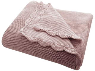 Babydecke Bio-Baumwolle mit Muschelkante, rose