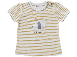 Baby und Kinder T-Shirt senfgelb-geringelt