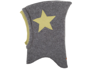 Baby und Kinder Schlupfmütze Bio Wollfleece schiefer Stern