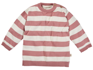 Kinder Pullover Strick-Qualität Bio-Baumwolle ecru-rose