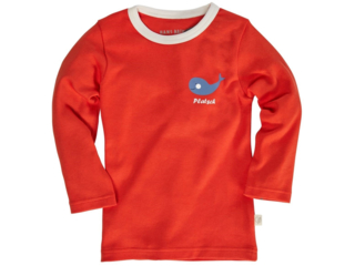 Kinder Langarmshirt Bio-Baumwolle rot mit Druck