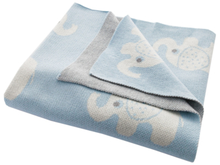 Babydecke Bio-Baumwolle, Elefanten bleu