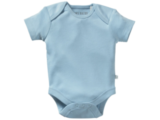 Baby Body Kurzarm Bio-Baumwolle hellblau