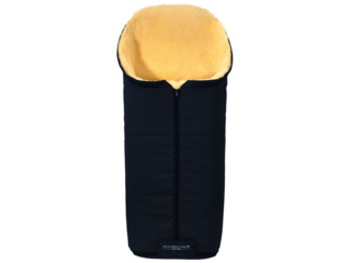 Fußsack Kinderwagen Merino Lammfell "Iglu" navy blue