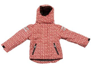 Kinder Jacke mit Kapuze Vierjahreszeiten 3-in-1 "Funky Red"