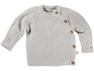 Baby Jacke Perl-Strick Bio-Baumwolle hellgrau melange