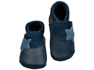 Baby und Kinder Hausschuhe Krabbelschuhe Ecopell Leder Stern paloma
