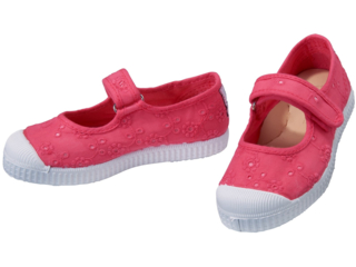 Kinder Schuhe Ballerinas Stickerei und Klettverschluss rosa vivo