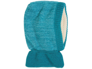 Baby und Kinder Schalmütze türkis-blau melange