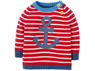 Kinder Pullover Anker rot- geringelt