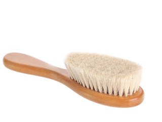 Naturhaarbürste aus Ziegenhaar für Neugeborene