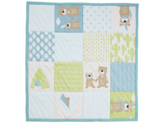 Krabbeldecke Patchwork Design Bär