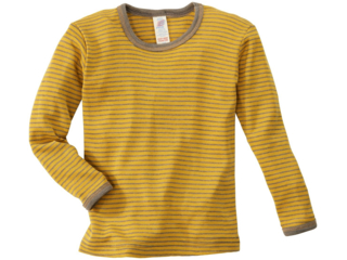 Kinder Langarmshirt Unterhemd safran-geringelt